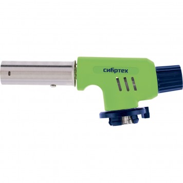 91420 | Горелка газовая на бутановый баллон, регулятор уровня пламени, пьезоподжиг, СИБРТЕХ-0