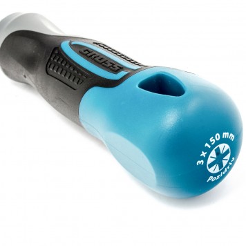 12163 | Отвертка PZ3 x 150 мм, S2, трехкомпонентная ручка, GROSS-2