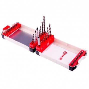 725632 | Набор сверл комбинированный, сверла по металлу 1-6 мм, бетону 4-8 мм, дереву 3-6 мм, биты 16 шт, адаптер, 32 предмета Pro, MATRIX-1