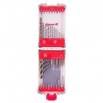 725644 | Набор сверл комбинированный, сверла по металлу 1-6 мм, бетону 4-8 мм, дереву 3-8 мм, биты 22 шт, адаптер, 44 предмета, Pro, MATRIX-0