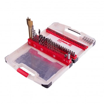 725675 | Набор сверл комбинированный, сверла по металлу 1-6 мм, бетону 4-8 мм, дереву 3-8 мм, перки, биты 44 шт, адаптер, головки 6 шт, 75 предметов Pro, MATRIX-2