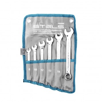 15282 | Набор ключей комбинированных 6 шт, 8-17 мм, антислип, STELS-0