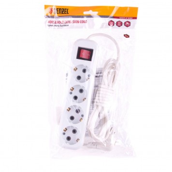 95975 | Удлинитель бытовой, с заземлением и выключателем, 2 м, 4 розетки, 10 A, серия УХз10, DENZEL-2