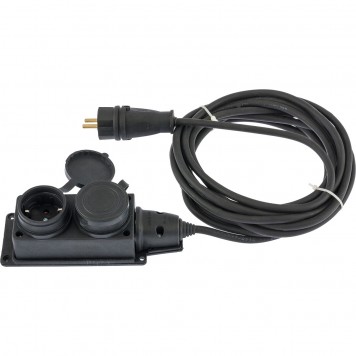 96020 | Удлинитель электрический силовой, 10 м, 2 розетки, КГ 3 х 1,5 мм, 16 А, тип УХЗ-16, DENZEL-0