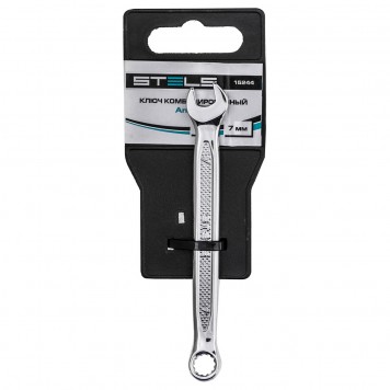 15244 | Ключ комбинированный, 7 мм, CrV, антислип, STELS-0