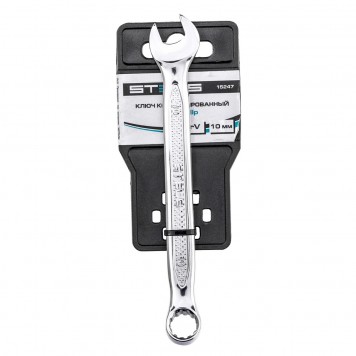 15247 | Ключ комбинированный, 10 мм, CrV, антислип, STELS-3