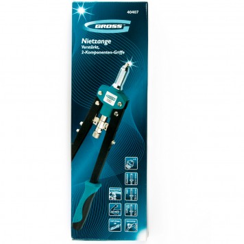 40407 | Заклепочник двуручный 420 мм, двухкомпонентные рукоятки, для заклепок 2,4-3,2-4,0-4,8, GROSS-1