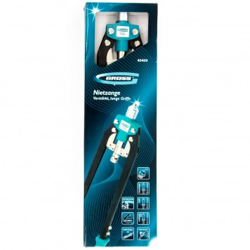 40409 | Заклепочник двуручный усиленный 520 мм, удлин.рукоятки, для заклепок 3,2-4,0-4,8-6-6,4, GROSS-3