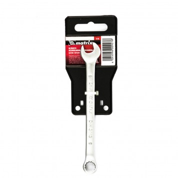 15105 | Ключ комбинированный, 9 мм, CrV, матовый хром, MATRIX-3