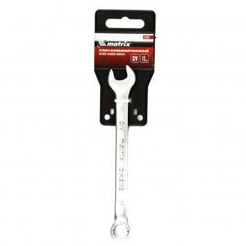 15107 | Ключ комбинированный, 11 мм, CrV, матовый хром, MATRIX-3