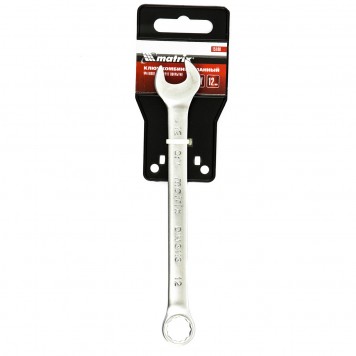 15108 | Ключ комбинированный, 12 мм, CrV, матовый хром, MATRIX-3