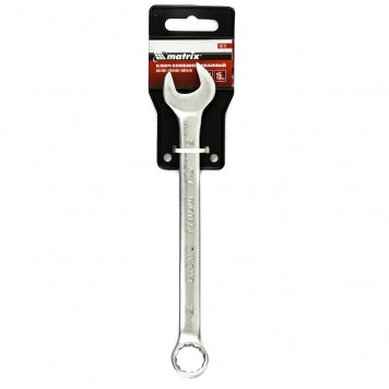 15111 | Ключ комбинированный, 15 мм, CrV, матовый хром, MATRIX-1