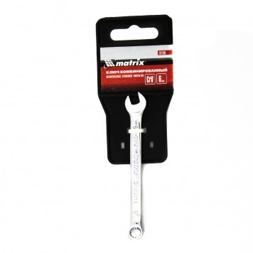 15150 | Ключ комбинированный, 6 мм, CrV, полированный хром, MATRIX-1