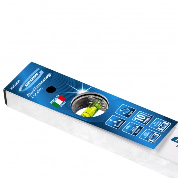 33670 | Уровень алюминиевый, 400 мм, фрезерованный, 2 глазка, магнитный, GROSS-1