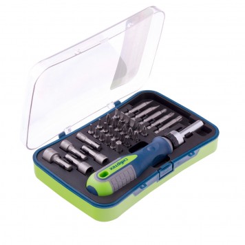 13337 | Отвертка реверсивная с набором бит и торцевыми головками, 35 шт, CrV, СИБРТЕХ-2