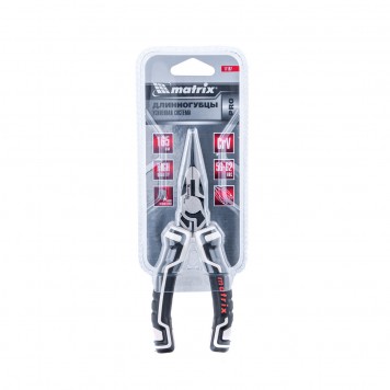 17197 | Длинногубцы прямые 165 мм, усиленная система, MATRIX PRO-3