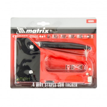 40905 | Степлер мебельный 4-функциональный пластиковый, тип скобы: 53, 28, 300, 500, 6-14 мм, MATRIX MASTER-1