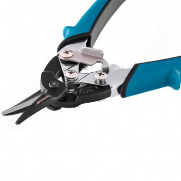 78357 | Ножницы по металлу, 190 мм, прямой рез, сталь СrM, двухкомпонентные рукоятки, GROSS PIRANHA-1