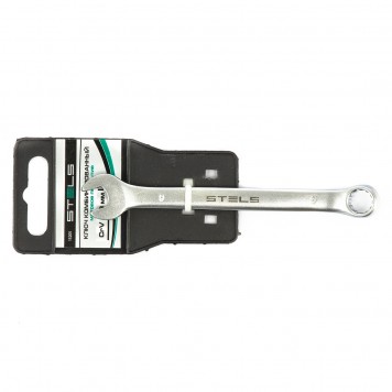 15205 | Ключ комбинированный, 9 мм, CrV, матовый хром, STELS-3