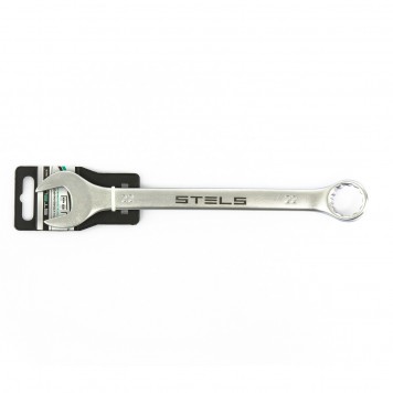 15216 | Ключ комбинированный, 22 мм, CrV, матовый хром, STELS-3