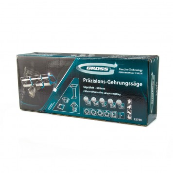 22759 | Стусло прецизионное, двухплоскостное, пила 600 мм, две прижимные струбцины, ограничительный упор, GROSS-3