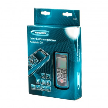 38001 | Дальномер лазерный Kompakt 70, от 0,05 до 70 м, функц. Пифагора, площадь, объем, таймер, GROSS-5