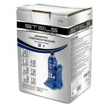 51100 | Домкрат гидравлический бутылочный, 2 т, H подъема 158-308 мм, STELS-4