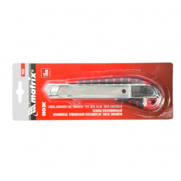 78938 | Нож, 18 мм, выдвижное лезвие металлическая направляющая, эргономичная двухкомпонентная рукоятка, MATRIX-1