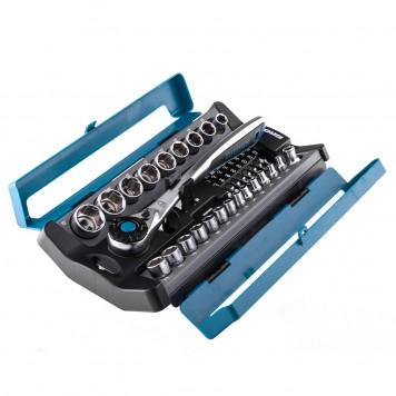 14143 | Набор торцевых головок, трещотка 120 зубьев, 41 предмет, 1/2", 1/4", CrV, GROSS-3