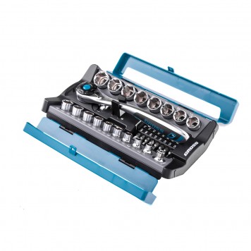 14145 | Набор торцевых головок, трещотка 120 зубьев, 36 предметов, 1/2", 3/8”, CrV, GROSS-2