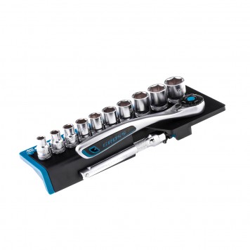 14139 | Набор торцевых головок, трещотка 120 зубьев, 12 предметов, 3/8", CrV, GROSS-2