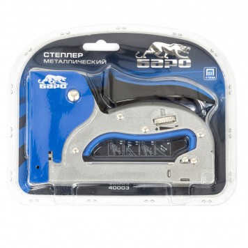 40003 | Степлер металлический, регулировка удара, двухкомпонентная рукоятка, тип скобы: 53, 4-14 мм, БАРС-1