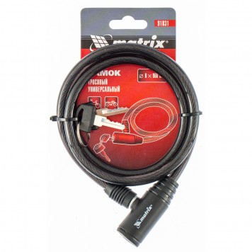 91831 | Замок тросовый универсальный, 8 х 960 мм, MATRIX-0