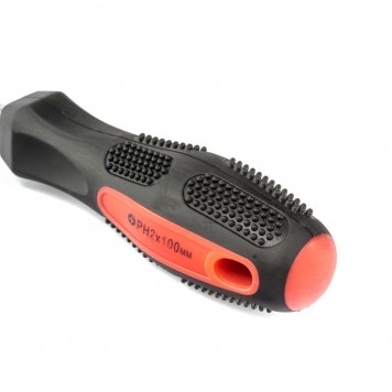 12248 | Отвертка Anti-Slip, PH2 х 100 мм, CrV, двухкомпонентная рукоятка, MATRIX-2
