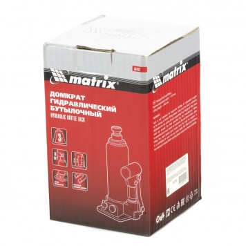 50762 | Домкрат гидравлический бутылочный, 3 т, h подъема 178-343 мм, MATRIX-2