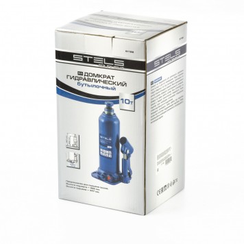 51166 | Домкрат гидравлический бутылочный, 10 т, h подъема 222-447 мм, STELS-2