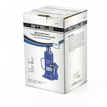 51168 | Домкрат гидравлический бутылочный, 16 т, h подъема 227-457 мм, STELS-2