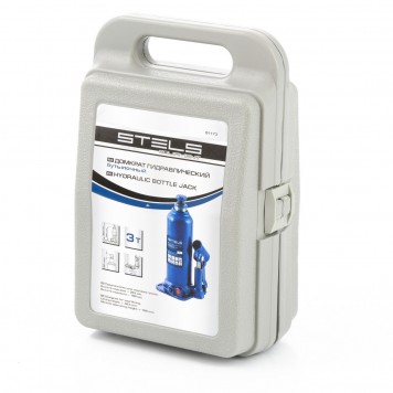 51173 | Домкрат гидравлический бутылочный, 3 т, h подъема 188-363 мм, в пластиковом кейсе, STELS-2