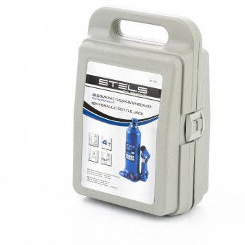 51174 | Домкрат гидравлический бутылочный, 4 т, h подъема 188-363 мм, в пластиковом кейсе, STELS-3