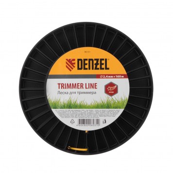 96131 | Леска для триммера звезда 2,4 мм, 160 м, на Din катушке, DENZEL-1