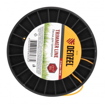 96133 | Леска для триммера круглая 2,0 мм, 190 м, на Din катушке, DENZEL-1