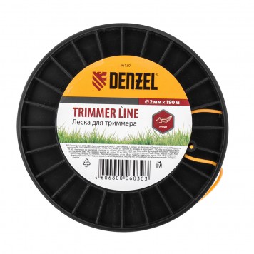 96130 | Леска для триммера  звезда 2,0 мм, 190 м, на Din катушке, DENZEL-1