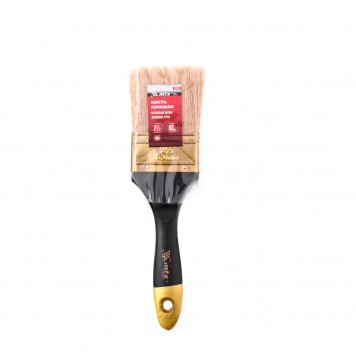 83153 | Кисть плоская 2,5", натуральная щетина, деревянная ручка, MTX ПРОФИ-3