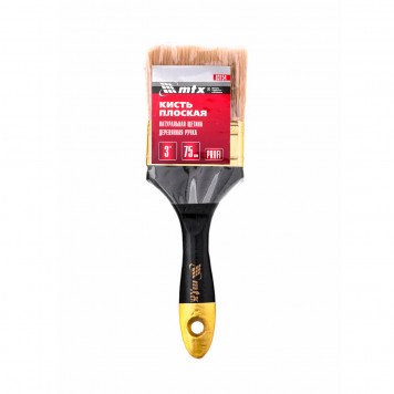 83154 | Кисть плоская 3", натуральная щетина, деревянная ручка, MTX ПРОФИ-3