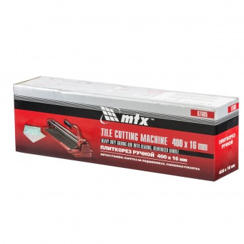 87605 | Плиткорез 400 х 16 мм, литая станина, направляющая с подшипником, усиленная ручка, MTX-5