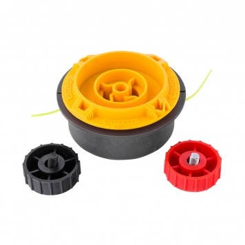 96364 | Катушка триммерная полуавтомат, быстрая заправка, шестигранник HEX х 15/6, болт 5/16 левый, М8 левый, DENZEL-1