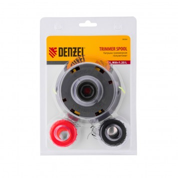 96364 | Катушка триммерная полуавтомат, быстрая заправка, шестигранник HEX х 15/6, болт 5/16 левый, М8 левый, DENZEL-2