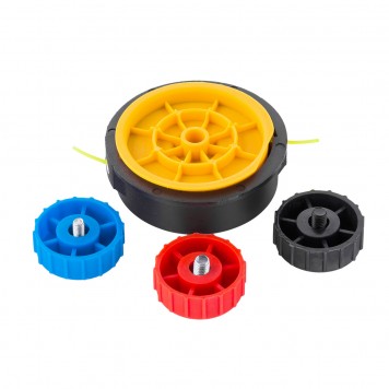 96365 | Катушка триммерная полуавтомат, шестигранник HEX х 15/6, болт М6 правый, М8 правый, М8 левый, DENZEL-1