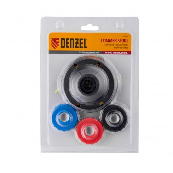 96365 | Катушка триммерная полуавтомат, шестигранник HEX х 15/6, болт М6 правый, М8 правый, М8 левый, DENZEL-2