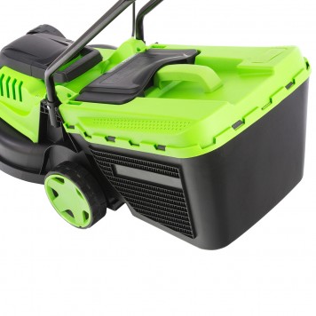 96607 | Газонокосилка электрическая, 1200 Вт, ширина 32 см, 3 уровня, пластиковый травосборник 30 л., СИБРТЕХ L1200-5